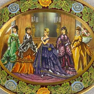 Vintage Decorative Plate with Victorian Ladies